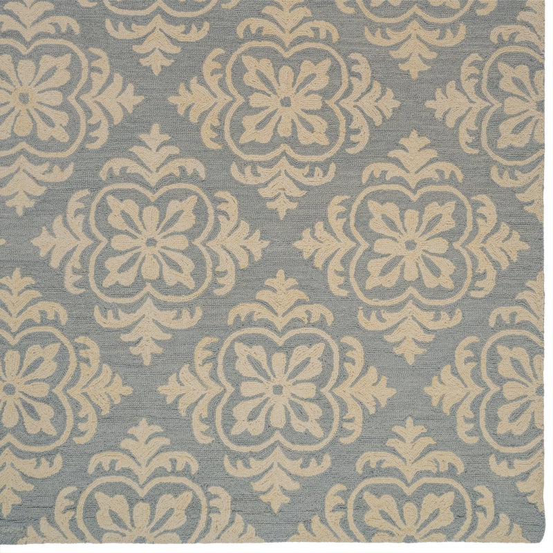 Camille Icy Blue Hand Tufted Rug Rectangle Corner image