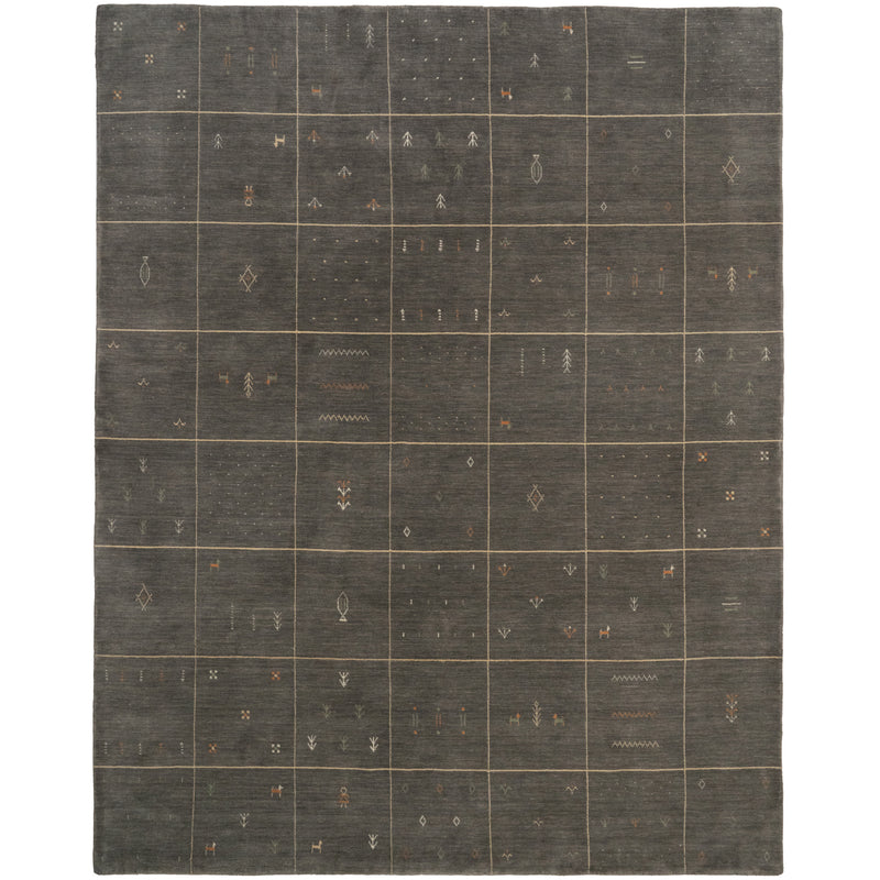 Zagros Steel Gray Hand Loomed Area Rug Rectangle image