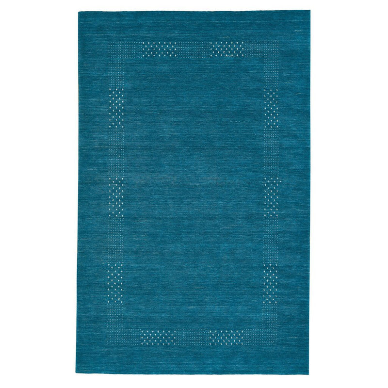 Simply Gabbeh Turquoise Hand Loomed Area Rug Rectangle image