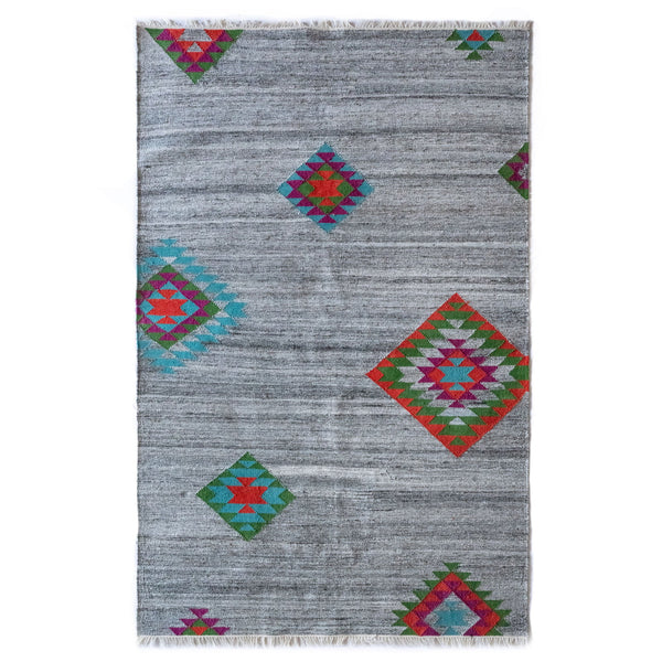 Azteca Multi Gray Flat Woven Rug Rectangle image