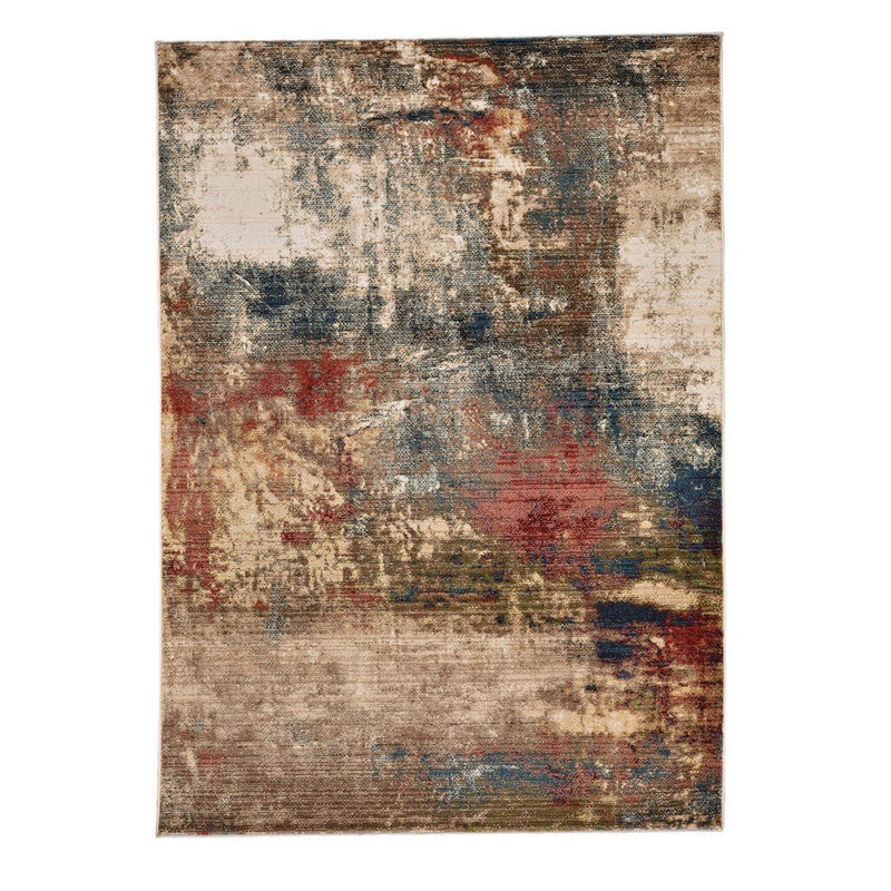 Landis-Abstract Blue Multi Machine Woven Rug Rectangle image