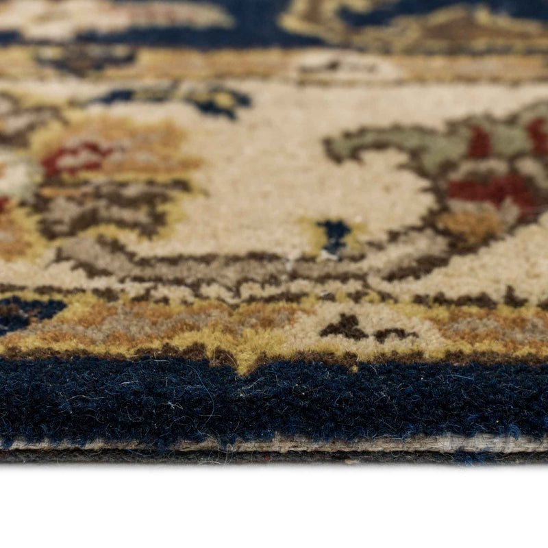 Eloquent Garden Navy Hand Tufted Rug Rectangle Cross Section image