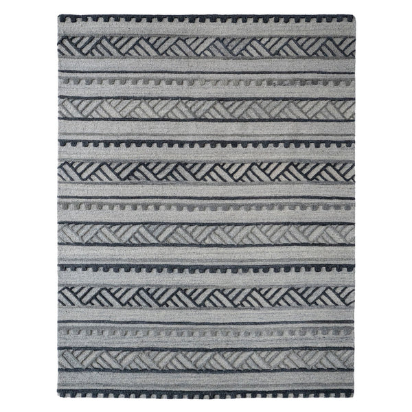 Criss-Cross Graphite Hand Tufted Rug Rectangle image
