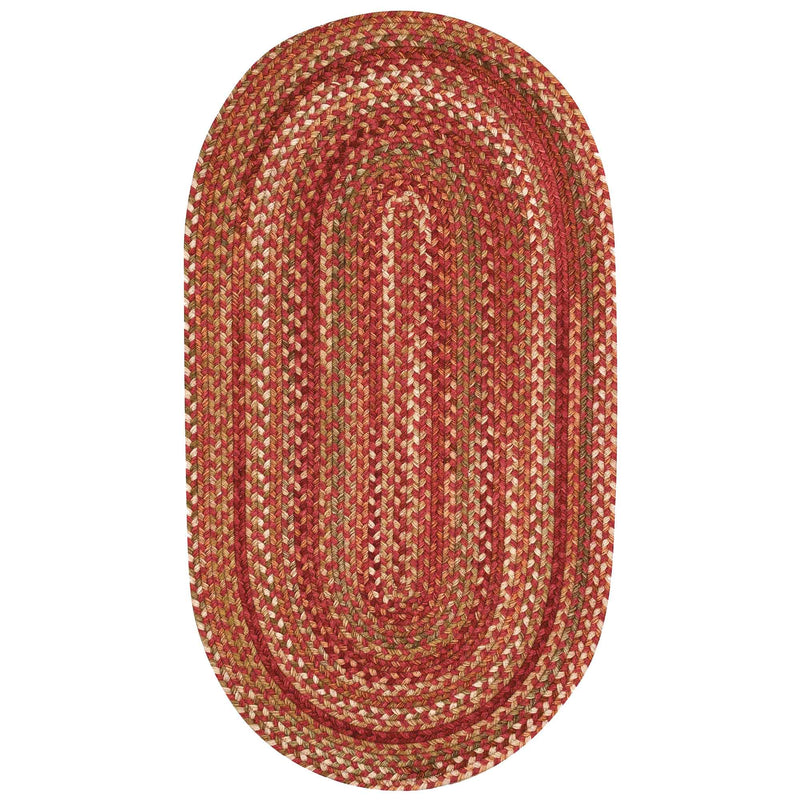 Homecoming Rosewood Red Braided Rug Oval image