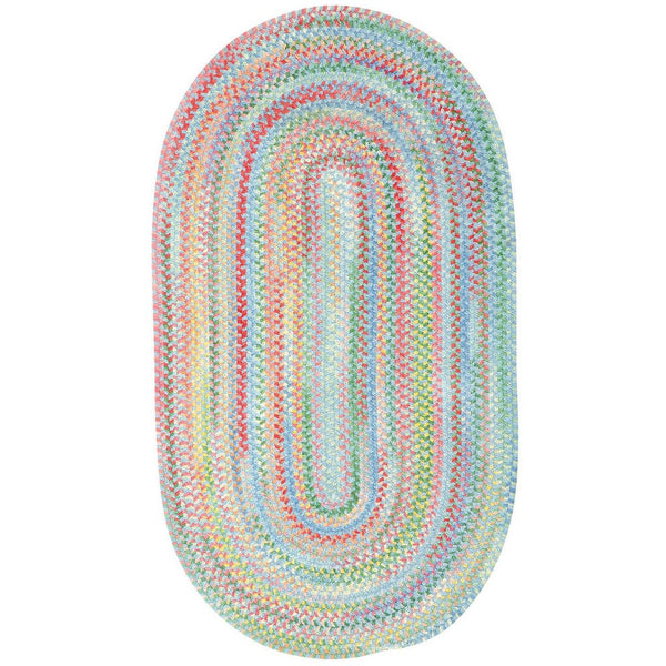 Cutting Garden Blue Bell Braided Rug Oval image