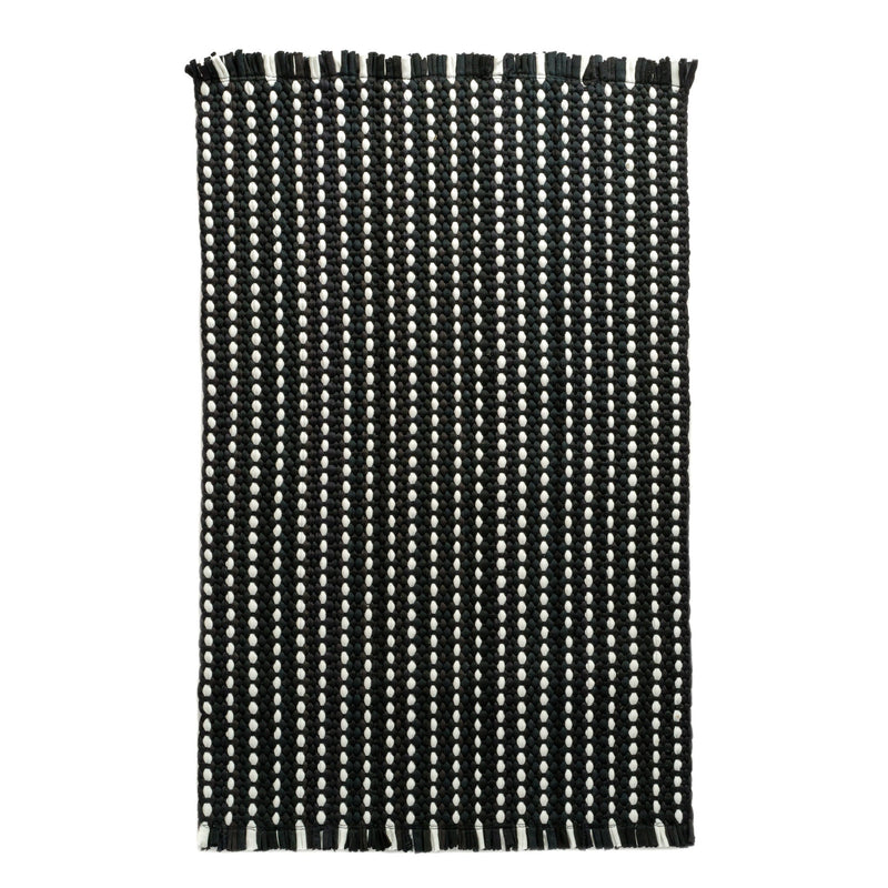 Novato Black White Machine Woven Rug Rectangle image