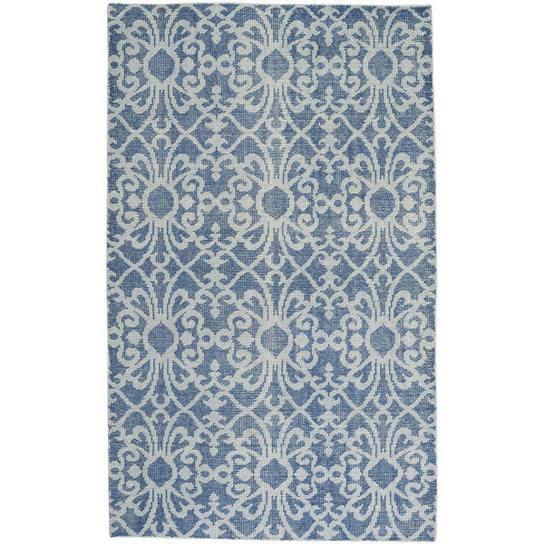 Vintage-Courtyard Blue Hand Knotted Rug Rectangle image