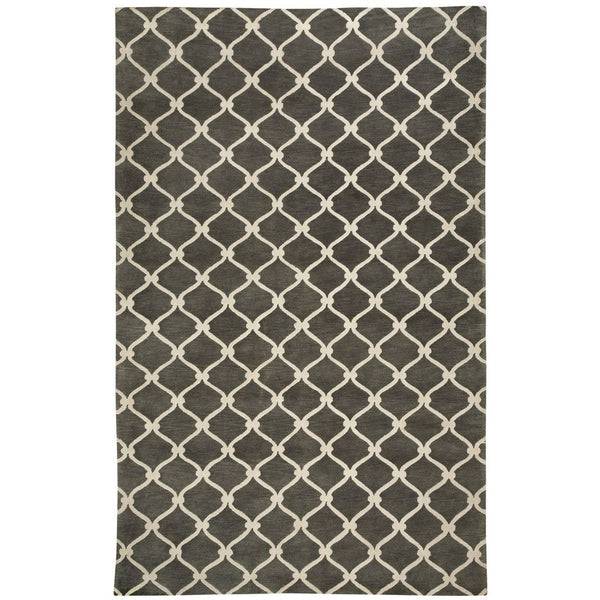 Fence Charcoal Hand Knotted Rug Rectangle image