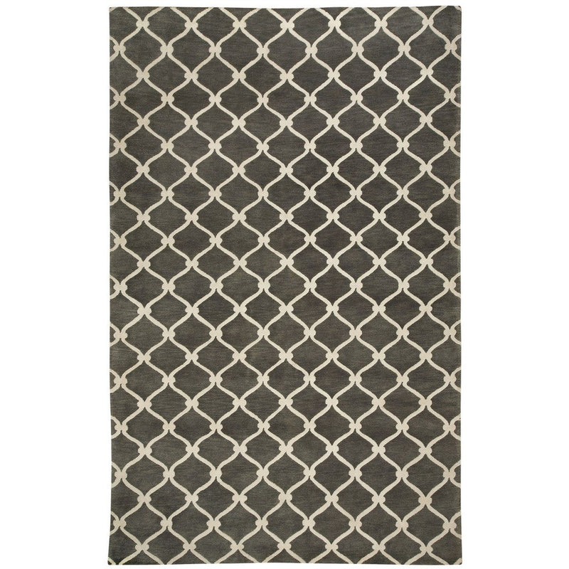 Fence Charcoal Hand Knotted Rug Rectangle image