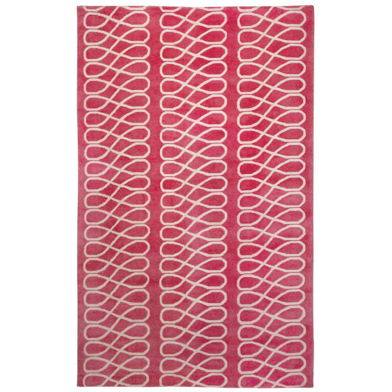 Loop Pink Ivory Hand Knotted Rug Rectangle image