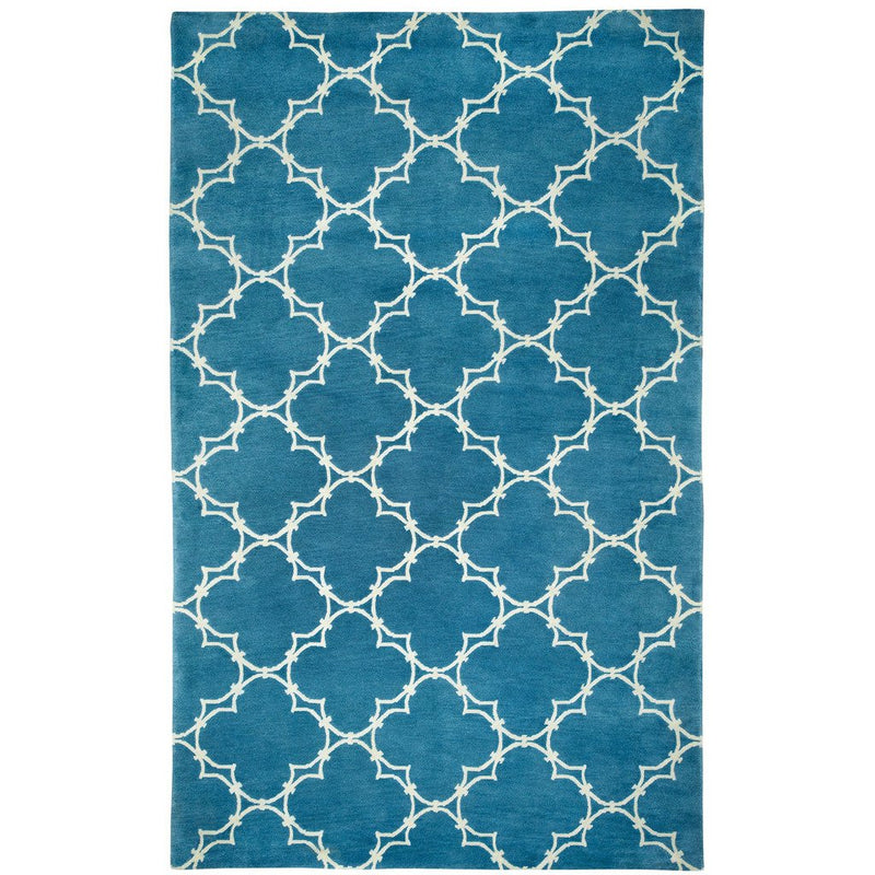 Quatrefoil Peacock Hand Knotted Rug Rectangle image