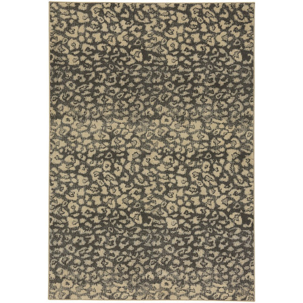 Leopard Charcoal Machine Woven Rug Rectangle image