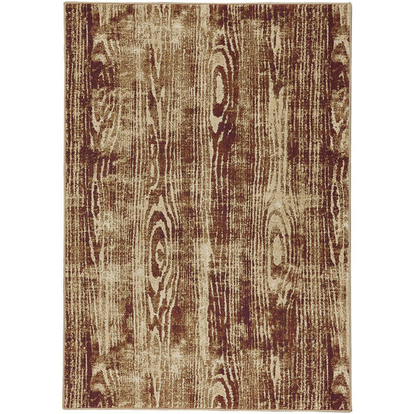 Woodgrain Gold Machine Woven Rug Rectangle image