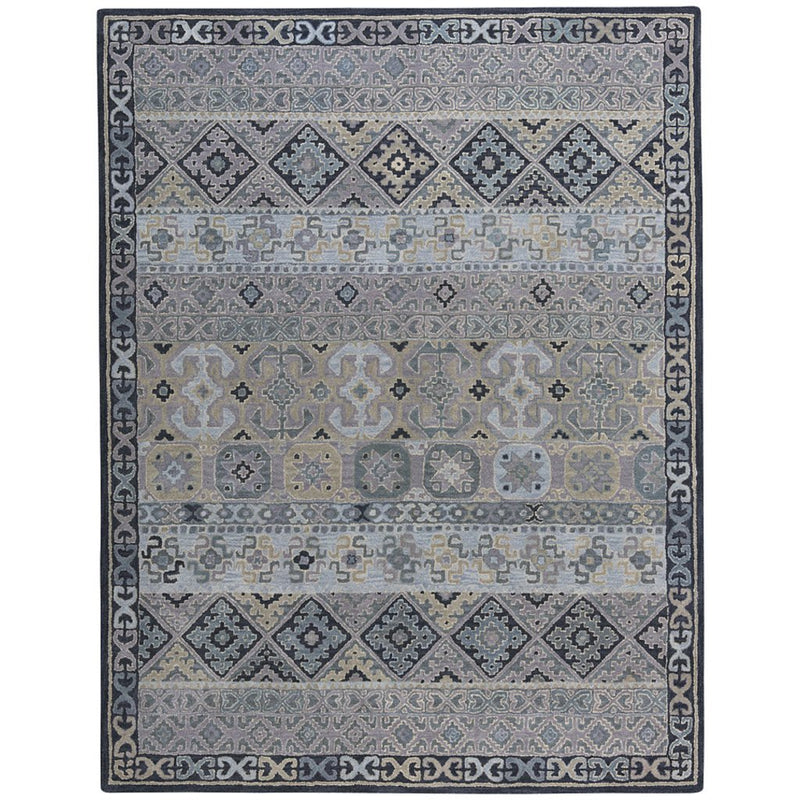 Izmir-Afghan Grey Hand Tufted Rug Rectangle image