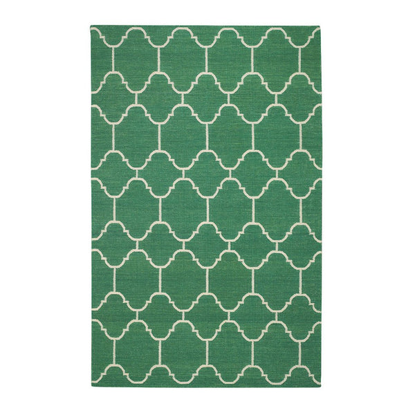 Arabesque Emerald Flat Woven Rug Rectangle image