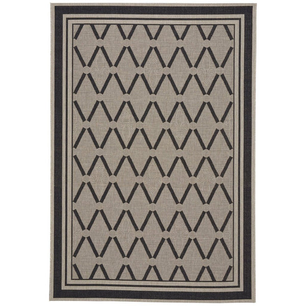 Finesse-Lattice Noir Machine Woven Rug Rectangle image