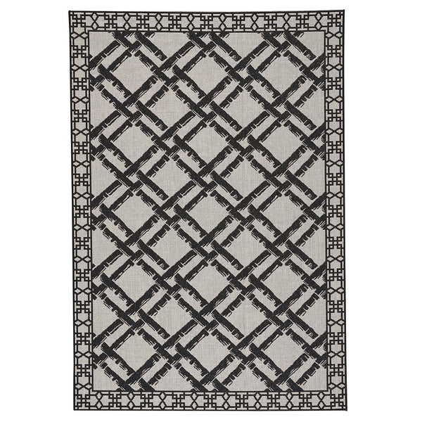 Finesse-Bamboo Trellis Noir Machine Woven Rug Rectangle image