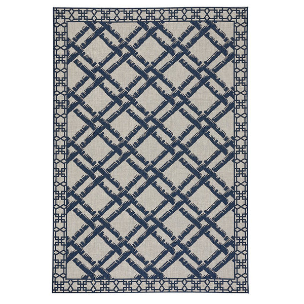 Finesse-Bamboo Trellis Navy Machine Woven Rug Rectangle image