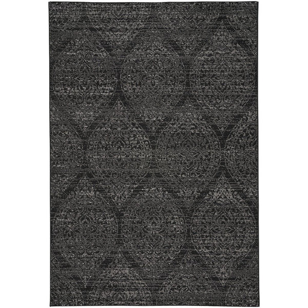 Quarry Black Grey Machine Woven Rug Rectangle image